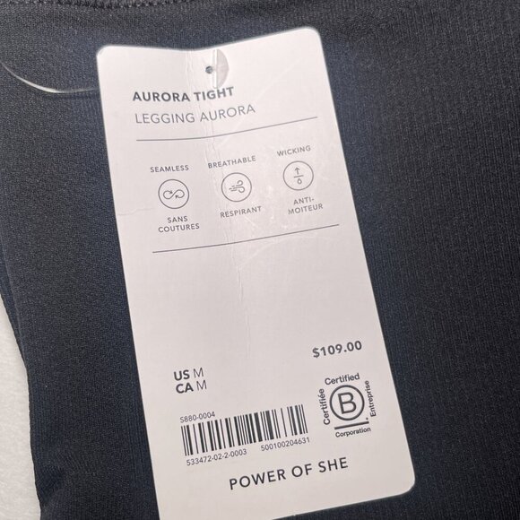 Athleta M Active pants Skinny Leg Cut Mid Rise Waist Black Solid Legging NWT - Picture 6 of 7